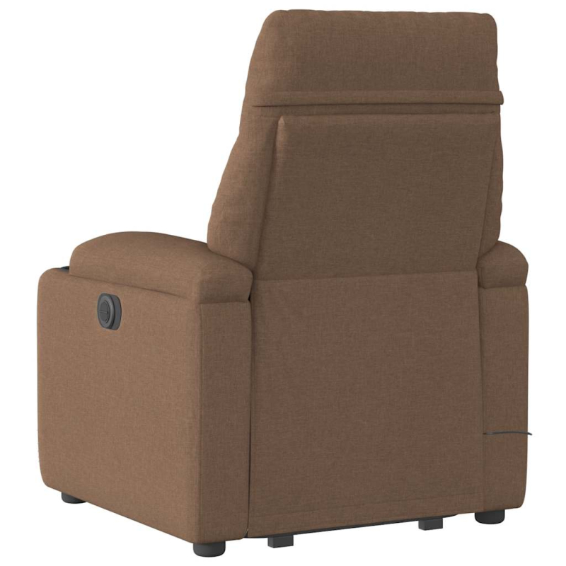 Elektrischer Massagesessel mit Aufstehhilfe Braun Stoff