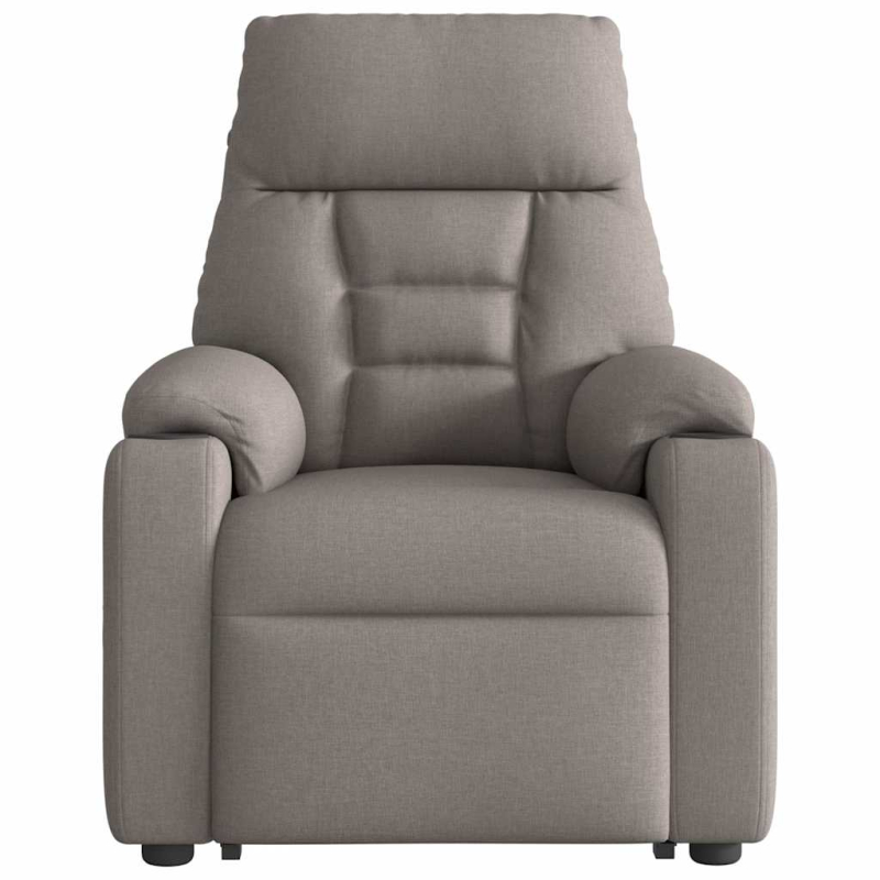 Elektrischer Massagesessel mit Aufstehhilfe Taupe Stoff