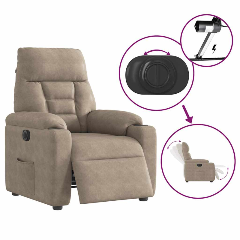 Relaxsessel Elektrisch Taupe Mikrofasergewebe
