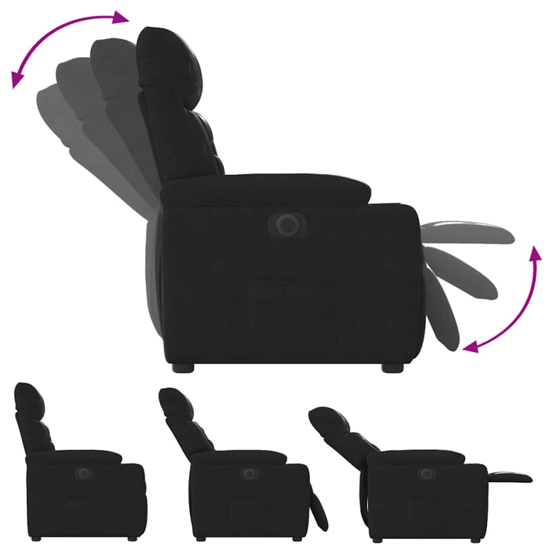 Relaxsessel Elektrisch Schwarz Mikrofasergewebe