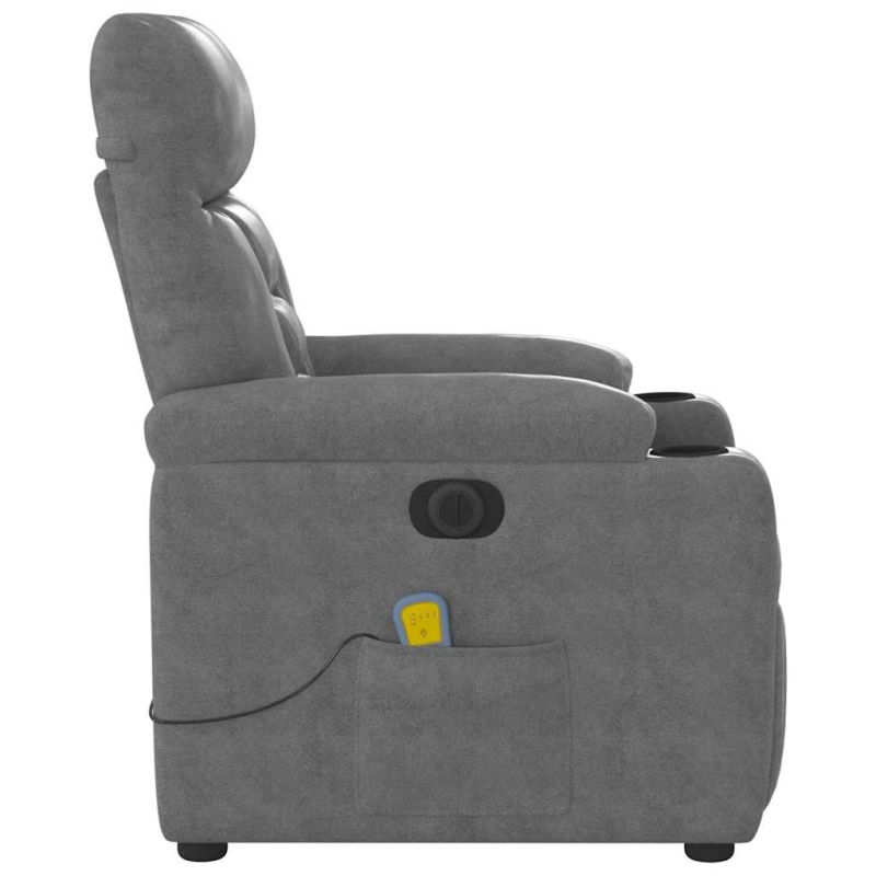 Massagesessel Elektrisch Dunkelgrau Mikrofasergewebe