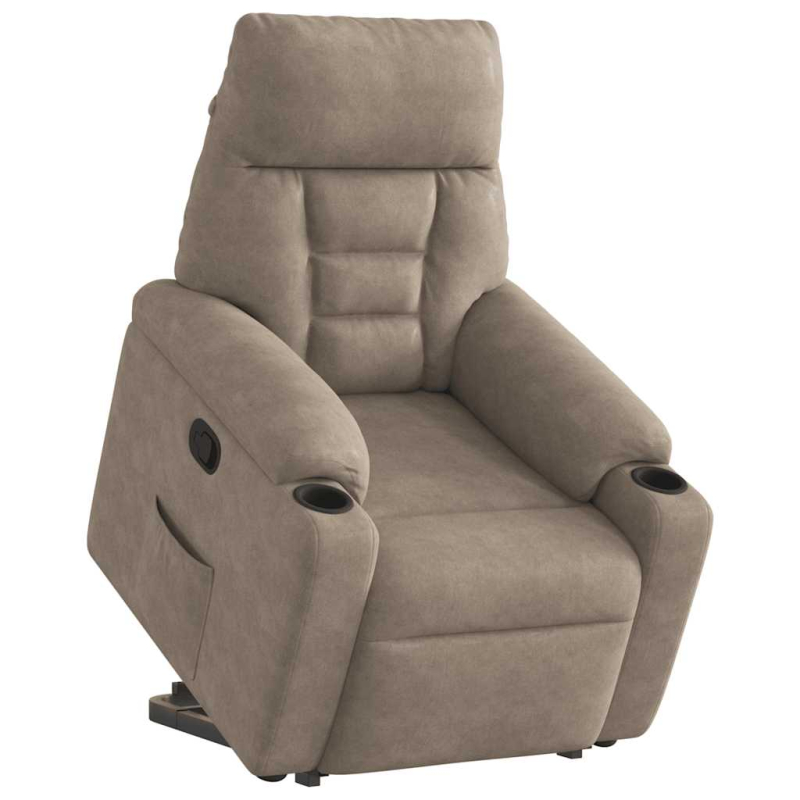 Relaxsessel mit Aufstehhilfe Taupe Mikrofasergewebe