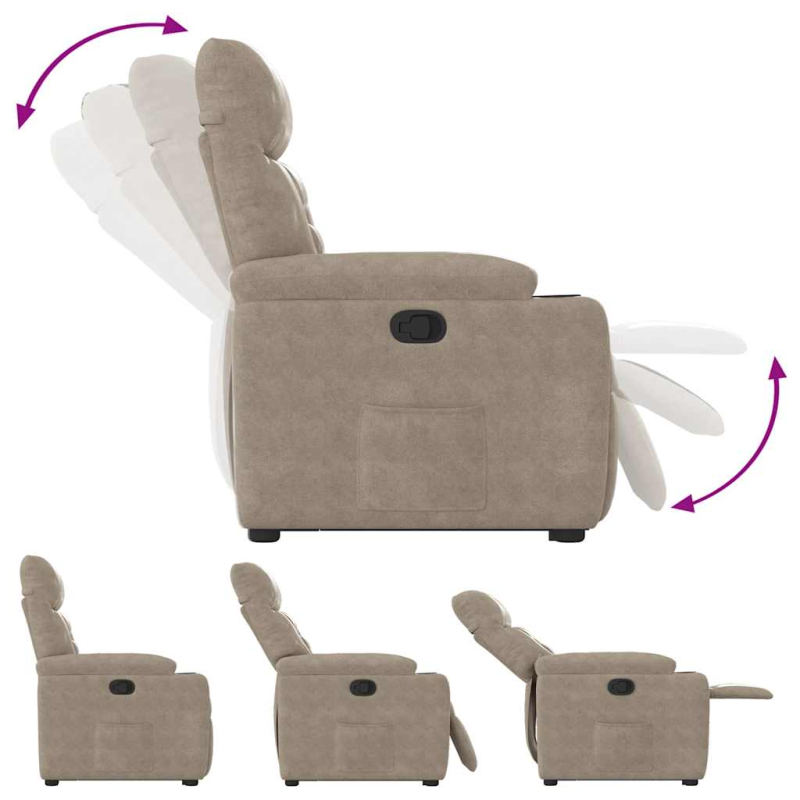 Relaxsessel mit Aufstehhilfe Taupe Mikrofasergewebe