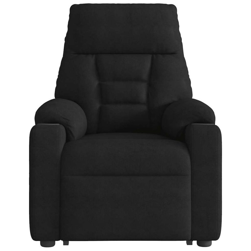 Relaxsessel mit Aufstehhilfe Schwarz Mikrofasergewebe