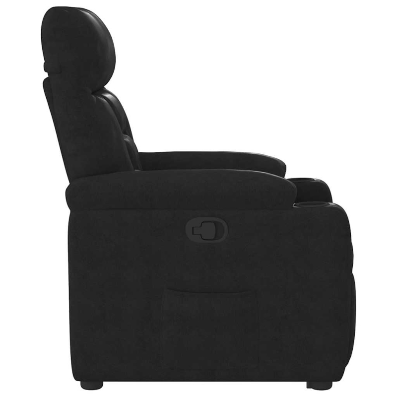 Relaxsessel mit Aufstehhilfe Schwarz Mikrofasergewebe