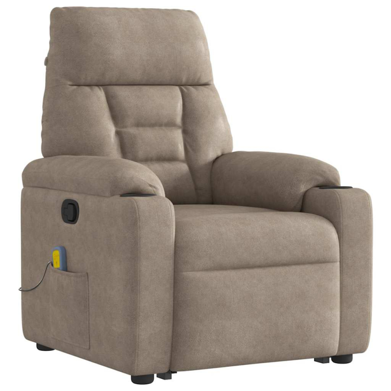Massagesessel mit Aufstehhilfe Taupe Mikrofasergewebe