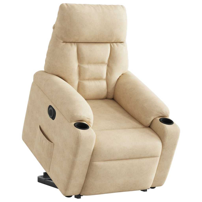 Relaxsessel mit Aufstehhilfe Elektrisch Creme Mikrofasergewebe