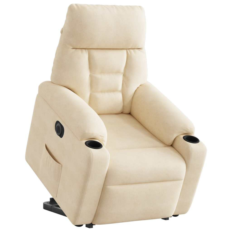 Relaxsessel mit Aufstehhilfe Elektrisch Beige Mikrofasergewebe