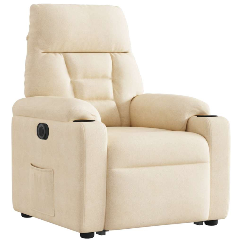 Relaxsessel mit Aufstehhilfe Elektrisch Beige Mikrofasergewebe