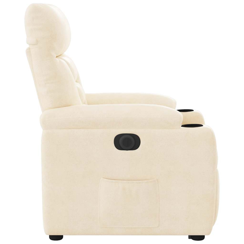 Relaxsessel mit Aufstehhilfe Elektrisch Beige Mikrofasergewebe