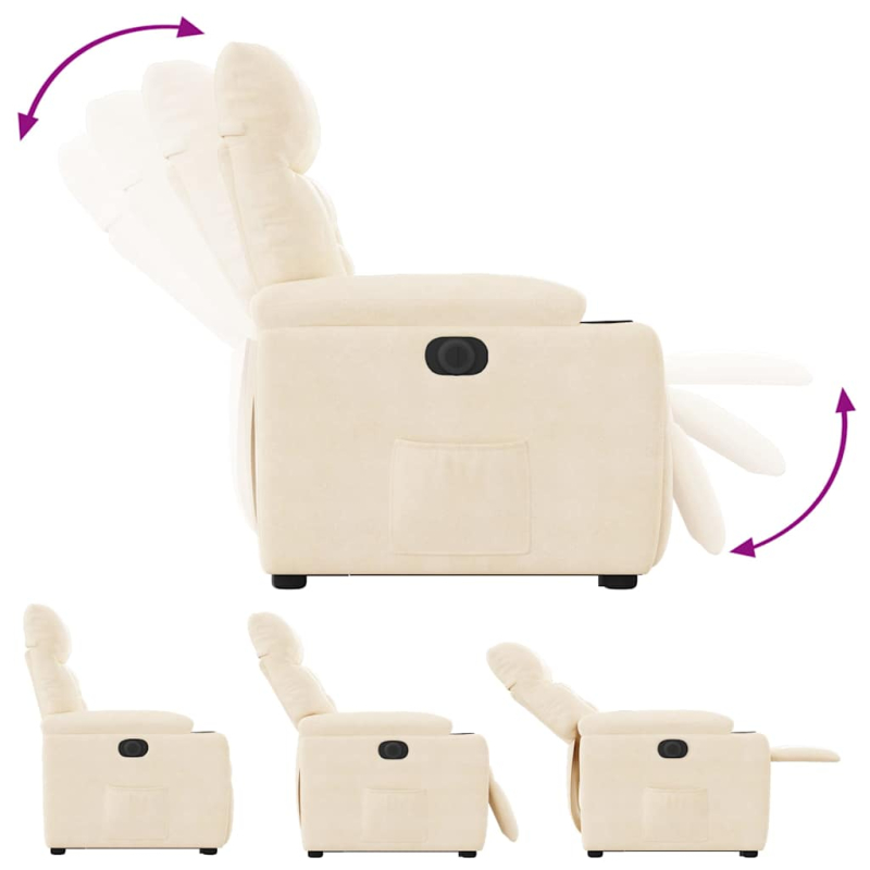 Relaxsessel mit Aufstehhilfe Elektrisch Beige Mikrofasergewebe