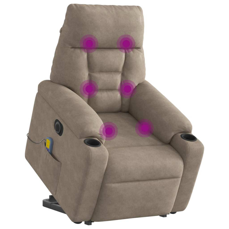 Massagesessel Aufstehhilfe Elektrisch Taupe Mikrofasergewebe