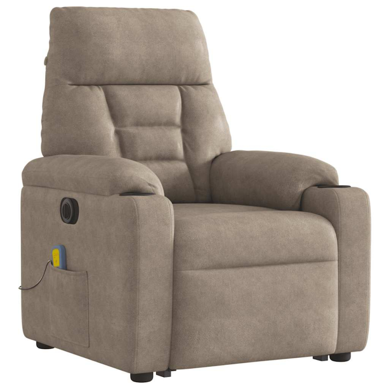 Massagesessel Aufstehhilfe Elektrisch Taupe Mikrofasergewebe