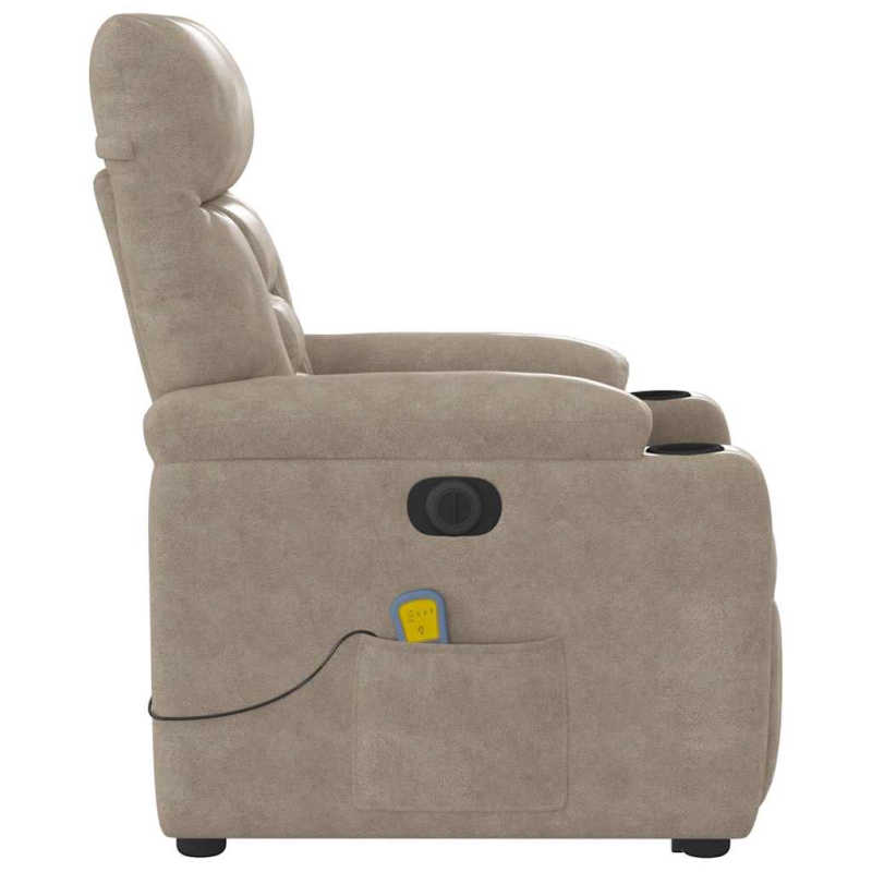 Massagesessel Aufstehhilfe Elektrisch Taupe Mikrofasergewebe