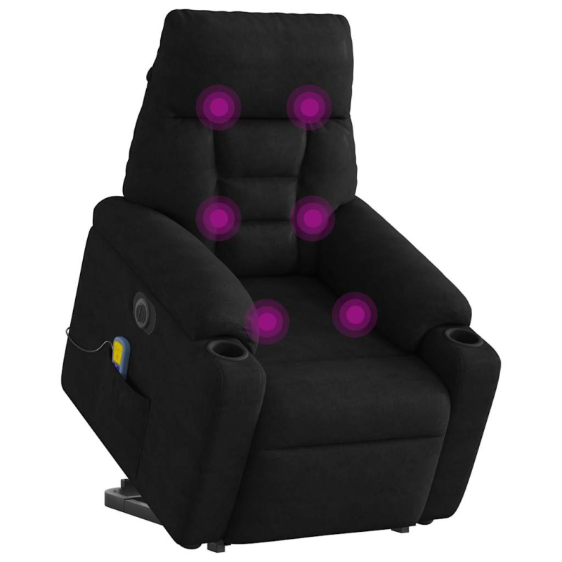 Massagesessel Aufstehhilfe Elektrisch Schwarz Mikrofasergewebe