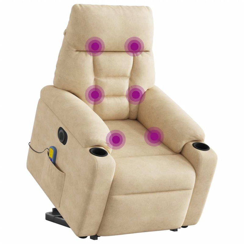 Massagesessel Aufstehhilfe Elektrisch Creme Mikrofasergewebe