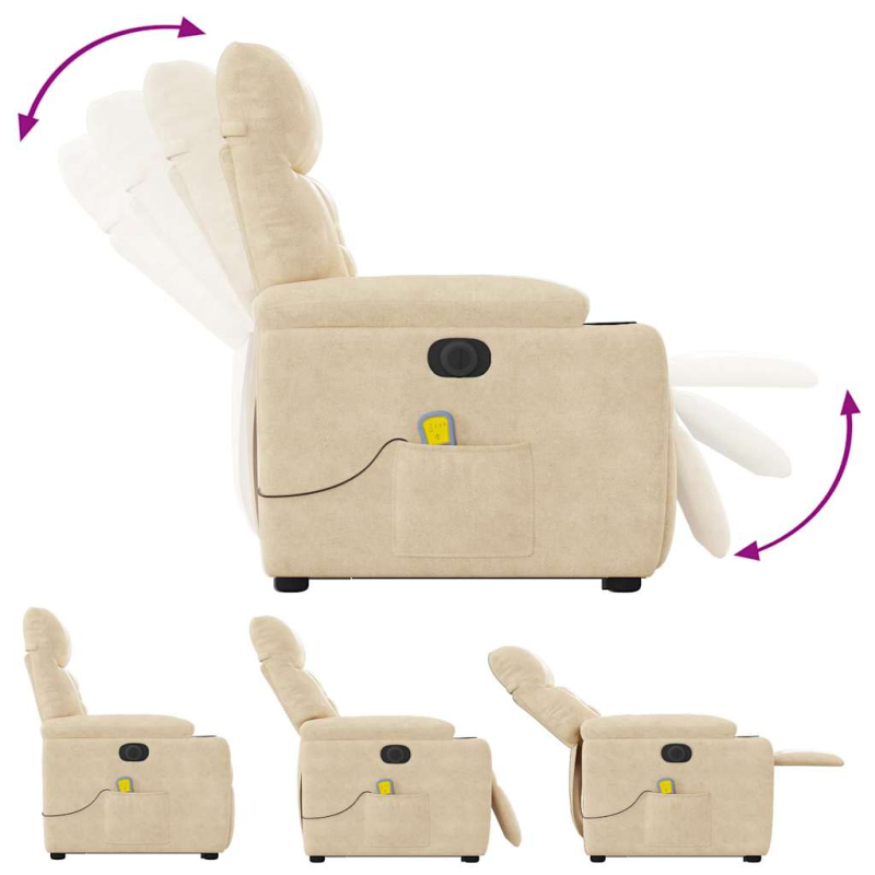 Massagesessel Aufstehhilfe Elektrisch Creme Mikrofasergewebe