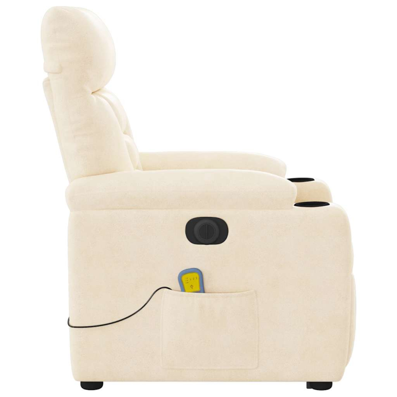 Massagesessel Aufstehhilfe Elektrisch Beige Mikrofasergewebe