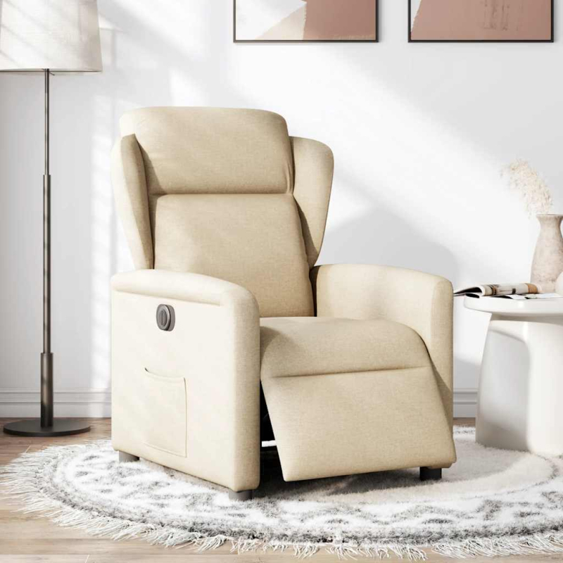 Relaxsessel Elektrisch Creme Stoff