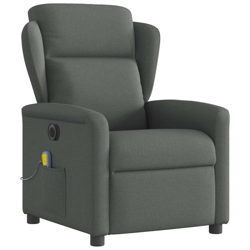 Massagesessel Elektrisch Dunkelgrau Stoff