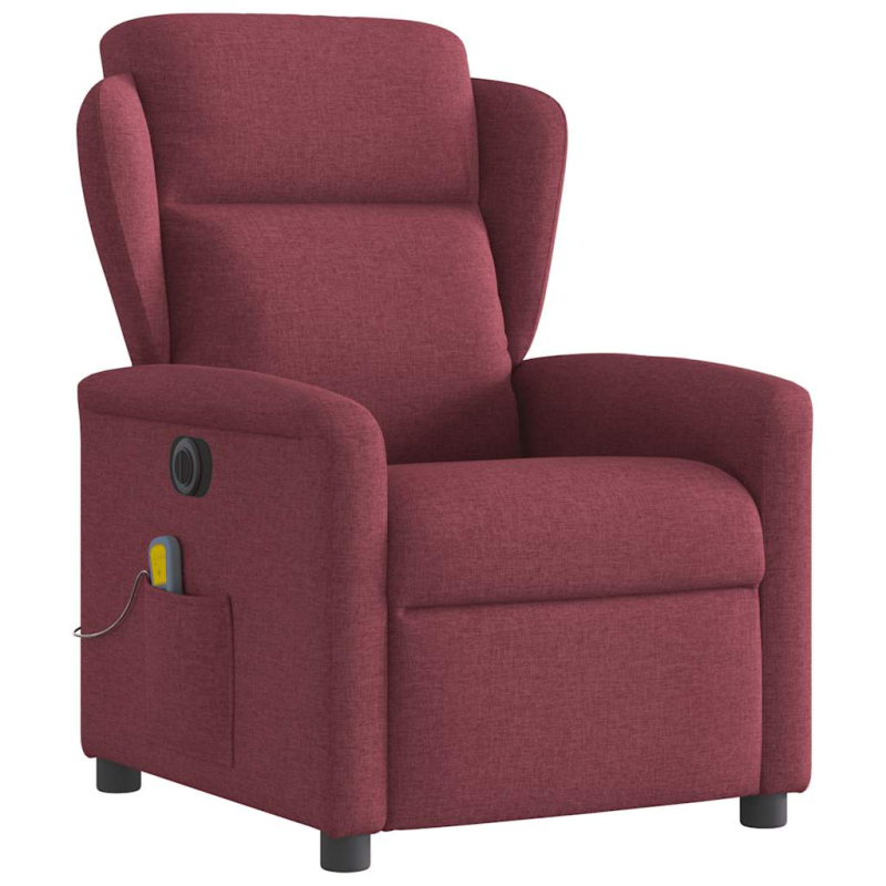 Massagesessel Elektrisch Weinrot Stoff