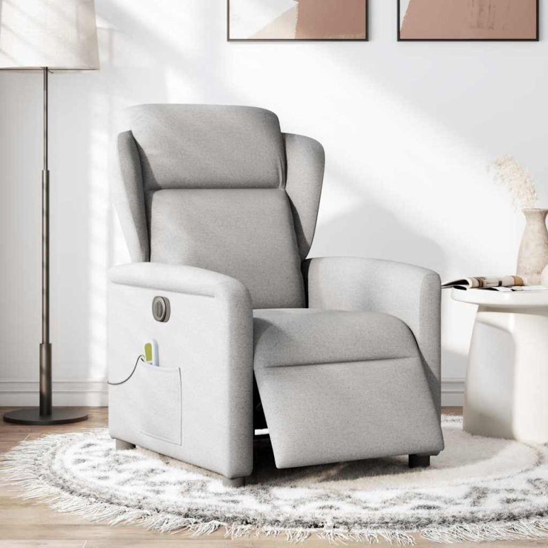 Massagesessel Elektrisch Wolkengrau Stoff