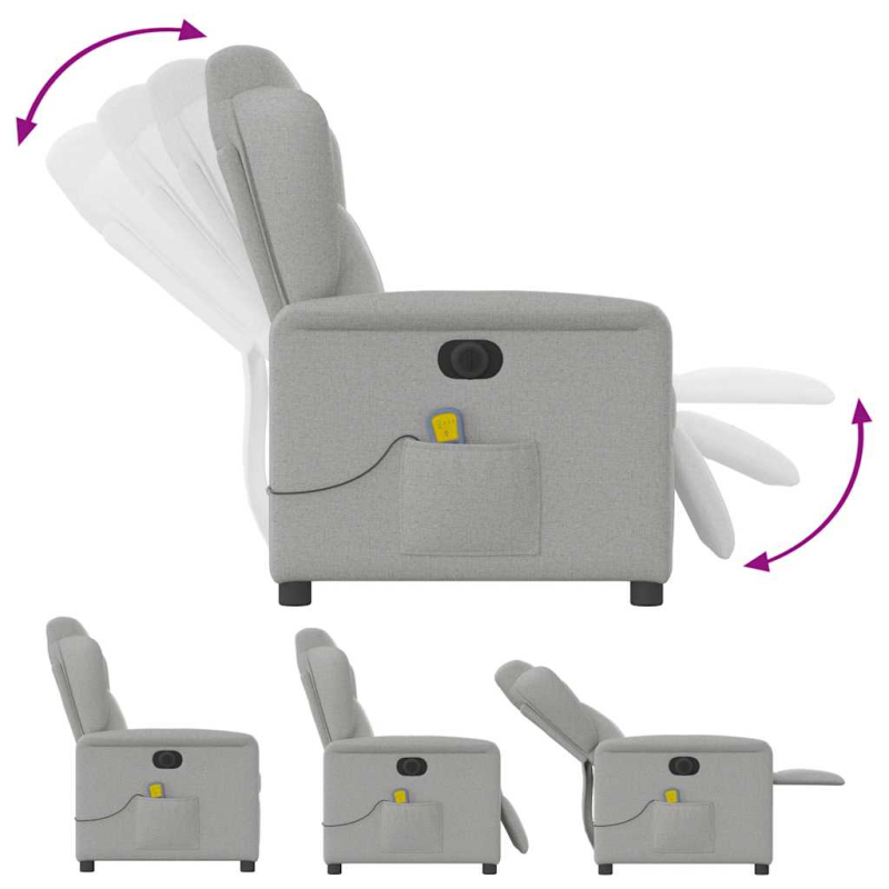 Massagesessel Elektrisch Wolkengrau Stoff