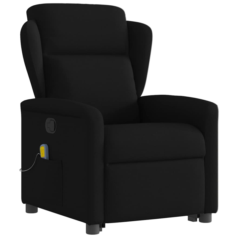 Massagesessel mit Aufstehhilfe Schwarz Stoff