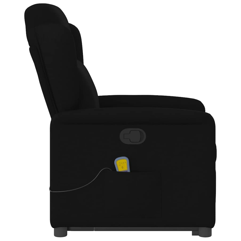 Massagesessel mit Aufstehhilfe Schwarz Stoff