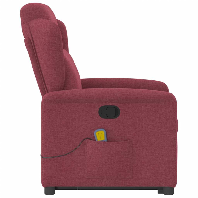 Massagesessel mit Aufstehhilfe Weinrot Stoff