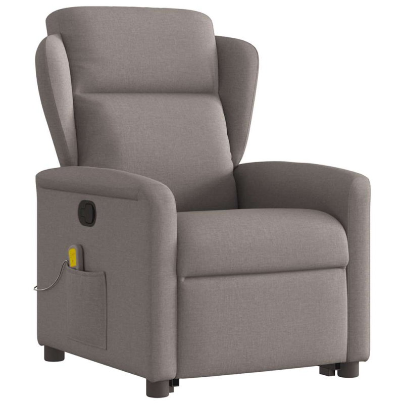 Massagesessel mit Aufstehhilfe Taupe Stoff