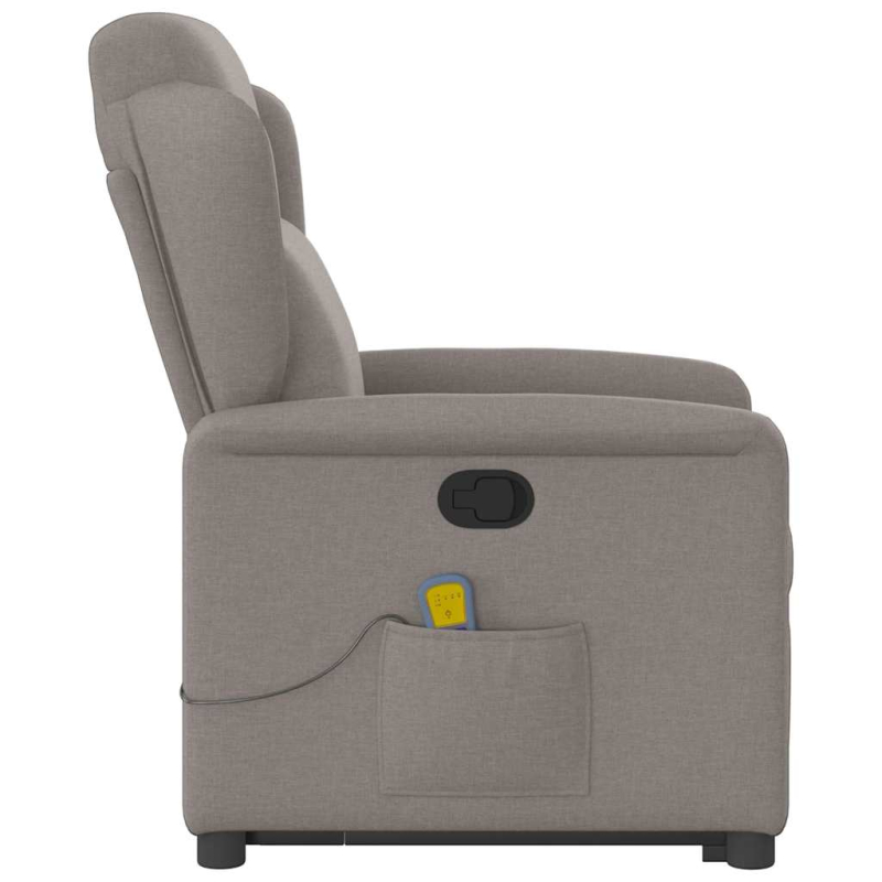 Massagesessel mit Aufstehhilfe Taupe Stoff