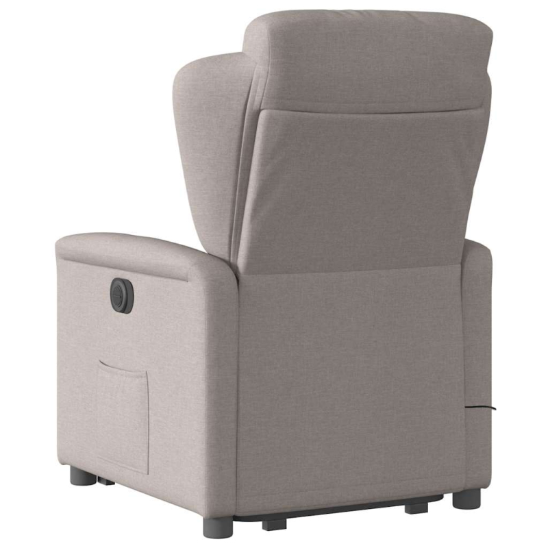 Massagesessel mit Aufstehhilfe Taupe Stoff
