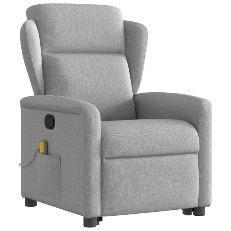 Massagesessel mit Aufstehhilfe Wolkengrau Stoff