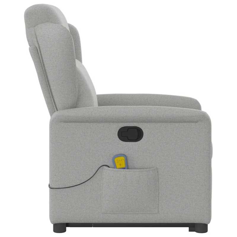 Massagesessel mit Aufstehhilfe Wolkengrau Stoff