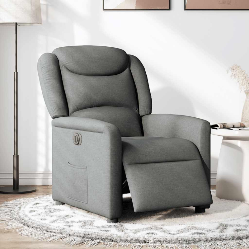 Relaxsessel Elektrisch Dunkelgrau Stoff