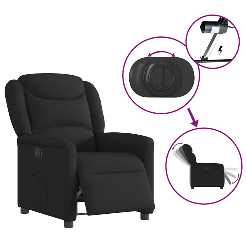 Relaxsessel Elektrisch Schwarz Stoff