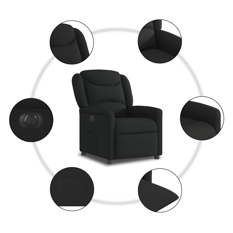 Relaxsessel Elektrisch Schwarz Stoff