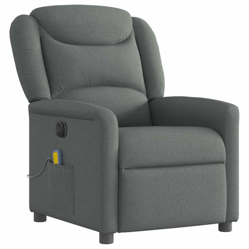Massagesessel Elektrisch Dunkelgrau Stoff