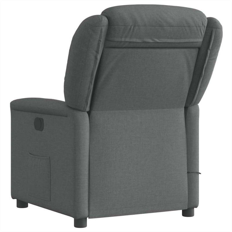Massagesessel Elektrisch Dunkelgrau Stoff