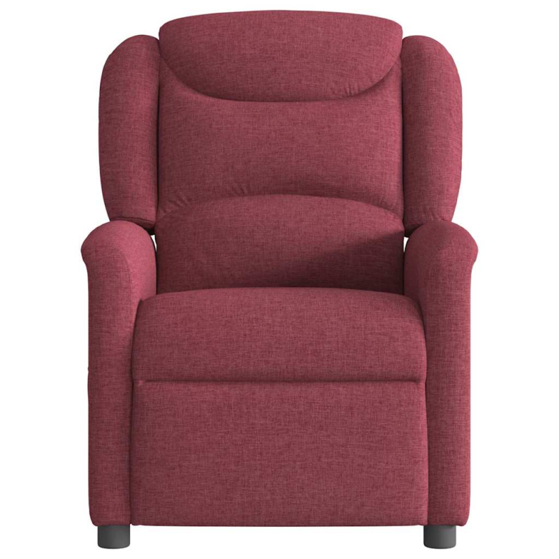 Massagesessel Elektrisch Weinrot Stoff