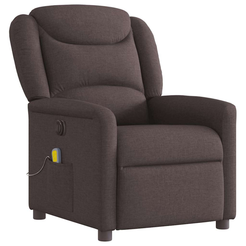 Massagesessel Elektrisch Dunkelbraun Stoff