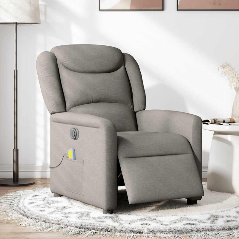 Massagesessel Elektrisch Taupe Stoff