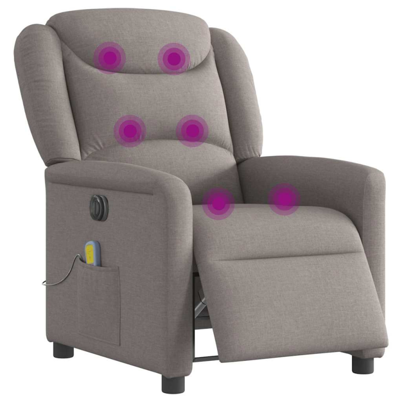 Massagesessel Elektrisch Taupe Stoff