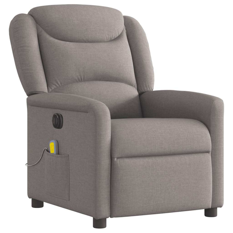Massagesessel Elektrisch Taupe Stoff