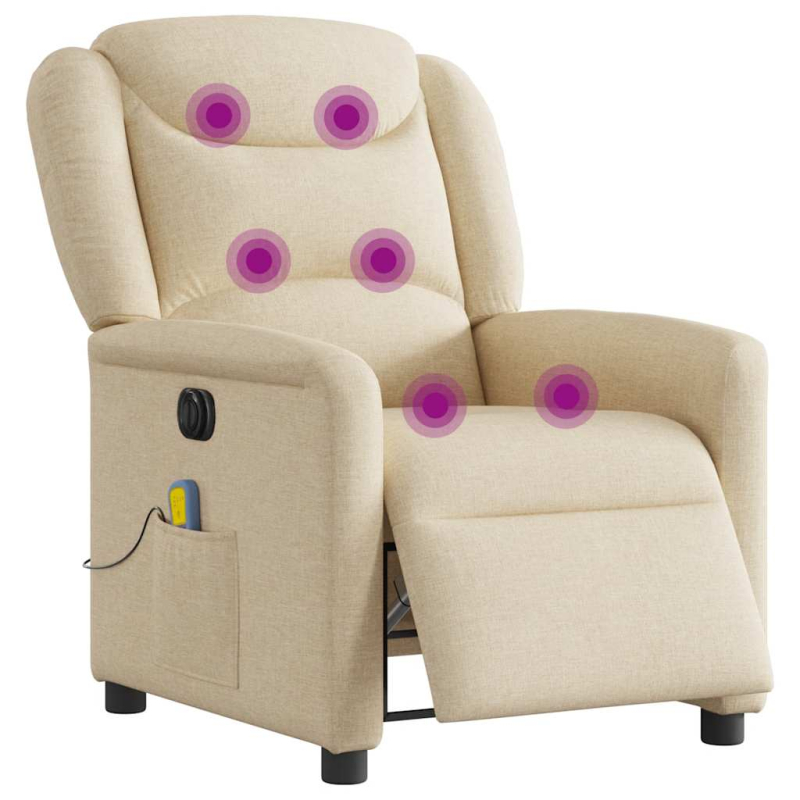 Massagesessel Elektrisch Creme Stoff