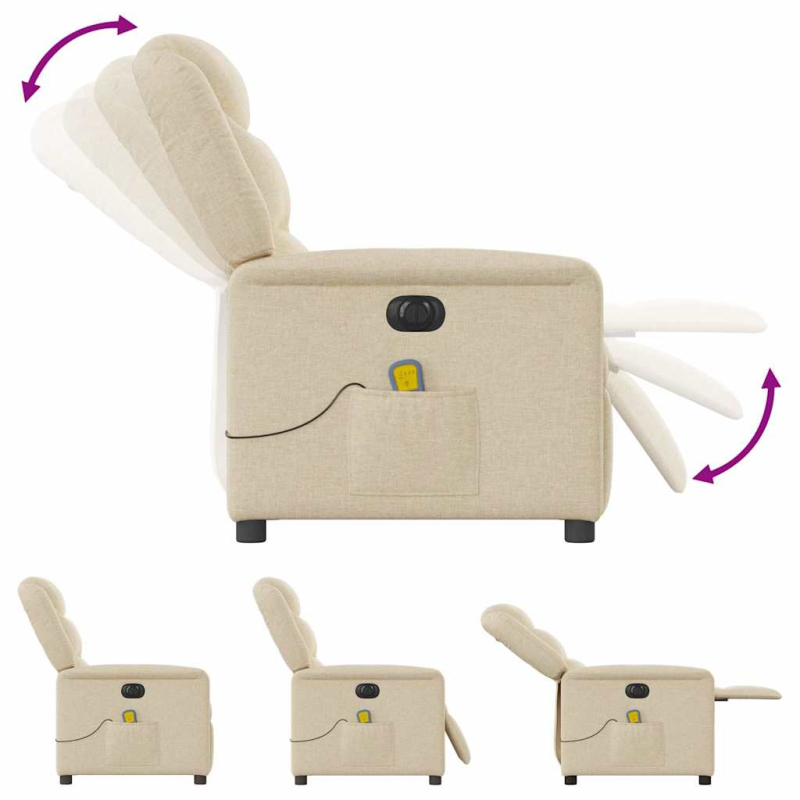 Massagesessel Elektrisch Creme Stoff