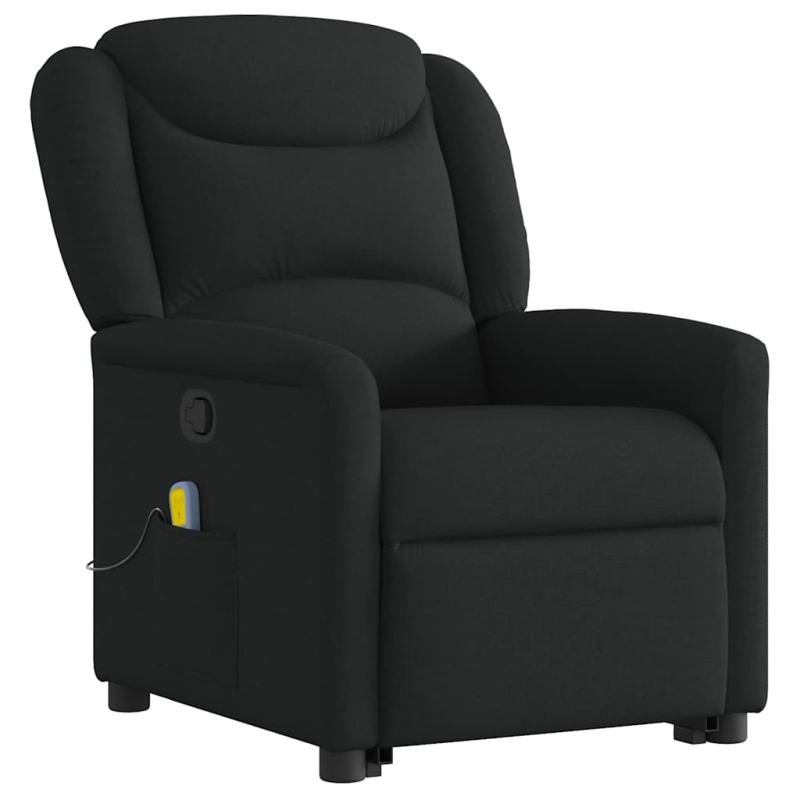 Massagesessel mit Aufstehhilfe Schwarz Stoff