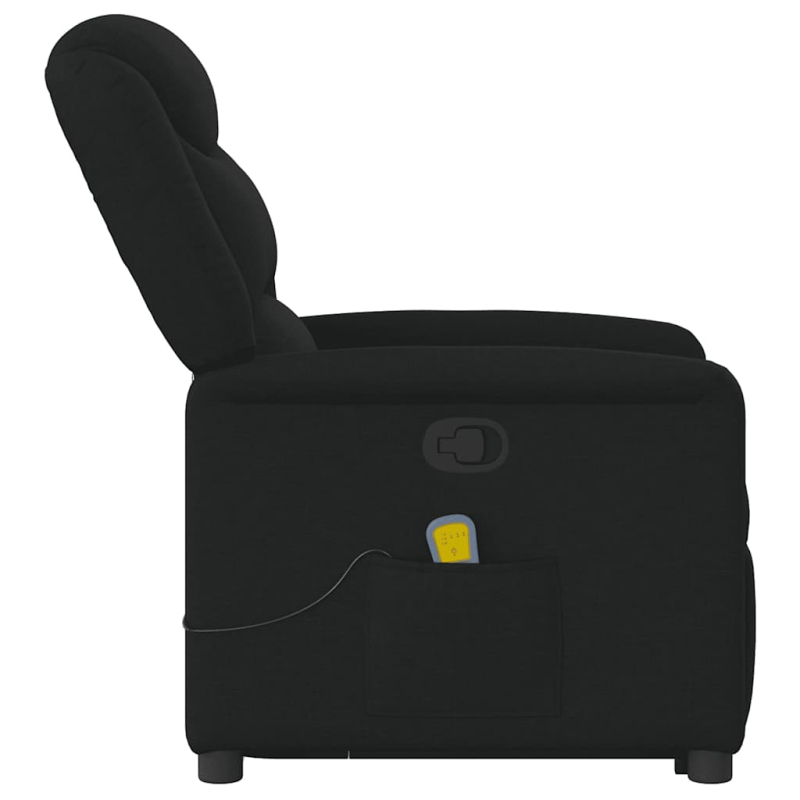 Massagesessel mit Aufstehhilfe Schwarz Stoff
