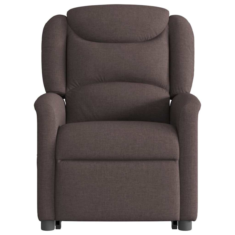 Massagesessel mit Aufstehhilfe Dunkelbraun Stoff